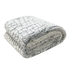 Plaid effet fourrure motif serpent gris L.160 x l.130cm Deco&co