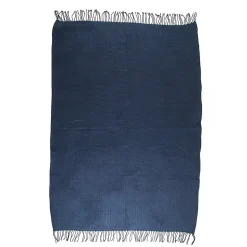 Plaid effet laine gaufrée bleu nuit Cocooning Plaid L.180 x l.127cm