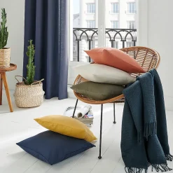 Plaid effet laine gaufrée bleu nuit Cocooning Plaid L.180 x l.127cm