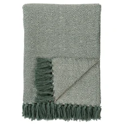 Plaid en Coton Vert et Blanc Motif A 130x160 cm - Idéal pour votre Intérieur