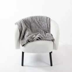Plaid en fausse fourrure ultra doux gris 200x130 cm