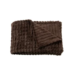 Plaid en fausse fourrure ultra doux marron 200x130 cm