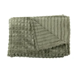 Plaid en fausse fourrure ultra doux vert kaki 200x130 cm