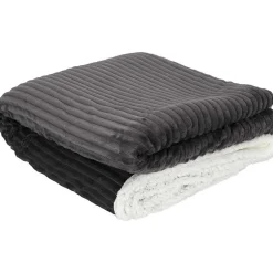 Plaid en flanelle cotelé doublure sherpa 180x220 cm