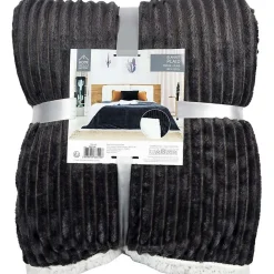 Plaid en flanelle cotelé doublure sherpa 180x220 cm