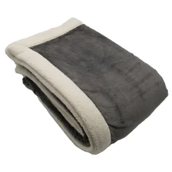 Plaid en microvelours doublé sherpa (150x200 cm - Gris Foncé)