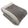 Plaid en microvelours doublé sherpa (130x150 cm - Gris Perle)