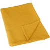 Plaid en nid d'abeille (125x180 cm - Jaune)