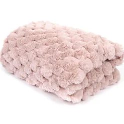 Plaid en polyester imitation fourrure nid d'abeille Opulence 120x150 cm