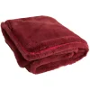 Plaid en polyester rouge cerise 180x130 cm