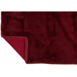 Plaid en polyester rouge cerise 180x130 cm