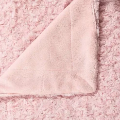 Plaid fausse fourrure bouclée - rose 120x160 cm - Atmosphera