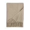 Plaid Firoza coton taupe L.160 x l.120 cm
