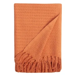 Plaid Firoza coton terracotta L.160 x l.120 cm