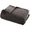 Plaid flanelle Atmosphera 125 x 150 cm gris foncé