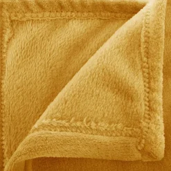 Plaid flanelle Atmosphera 125 x 150 cm ocre