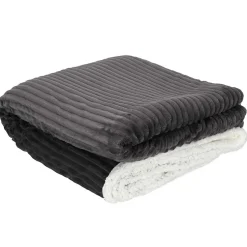 Plaid flanelle côtelé - 180 x 220 cm
