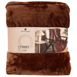 Plaid flanelle Cuddly marron 180x230cm - Atmosphera