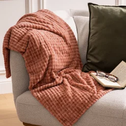 Plaid flanelle 3D Viggo 125x150cm- Gris- Atmosphera