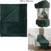 PLAID FLANELLE EMBOSSE VERT SAPIN 120X150CM M12