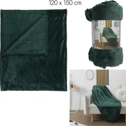 PLAID FLANELLE EMBOSSE VERT SAPIN 120X150CM M12