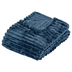 Plaid flanelle Mattias 130x170cm- Bleu- Atmosphera