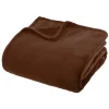 Plaid flanelle Ollis marron tonka 230x180cm - Atmosphera