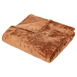 Plaid flanelle Roy terracotta 180x230cm - Atmosphera