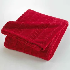 Plaid Flanelle Uni "Arya" 180x220cm Carmin