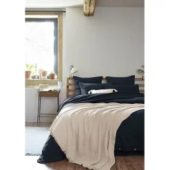 Plaid Gaïa L'Effet Papillon 130 x 160 cm taupe double gaze coton