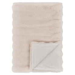 Plaid Galena en Fourrure Synthétique Blanc 130x180 cm - Douceur et Élégance