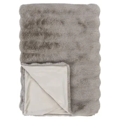 Plaid Galena, Gris, Polyester, 180x130x2 cm, Seven Design