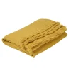 Plaid gaze de coton matelassé (125x180 cm - Jaune Ocre)
