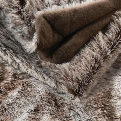 PLAID IMITATION FOURRURE ANTARTIC CHOCO - 180x220cm - Chocolat