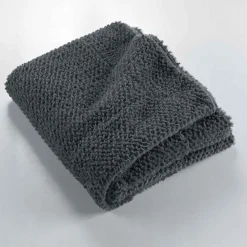 Plaid Imitation Fourrure "Icerberg" 180x220cm Anthracite