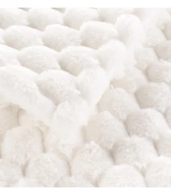 Plaid imitation fourrure frosty 180x220cm - 180x220cm - Blanc
