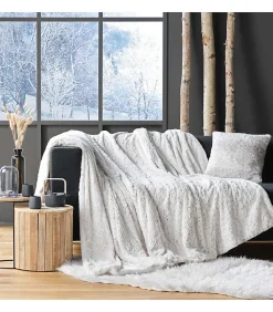 PLAID IMITATION FOURRURE ALASKA BLANC - 180x220cm - Blanc