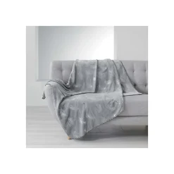 Plaid Imprimé Métallisé "Sensalia" 125x150cm Gris