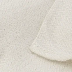 Plaid laine et soie - Petits chevrons (120x180 cm - Naturel)