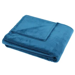 Plaid lulu bleu foncé GoodHome L.180x l.150 cm