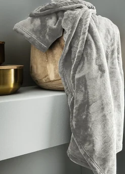 Plaid microplush gris L.150 x l.120 cm