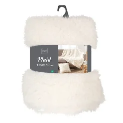 Plaid Mouton - Douceur d'Intérieur - Plaid Blanc 125 x 150
