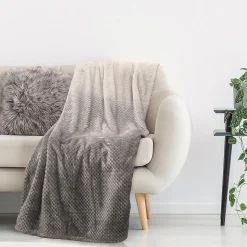 Plaid nid d'abeille 150x200 cm TIE AND DYE Gris