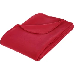 Plaid polaire - polaire - rouge - 125x150 cm - Atmosphera