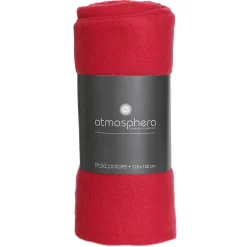 Plaid polaire - polaire - rouge - 125x150 cm - Atmosphera
