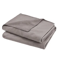 Plaid polaire Cocooning gris L.170 x l.120 cm