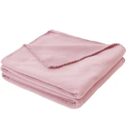 Plaid polaire cocooning rose L.170 x l.120 cm