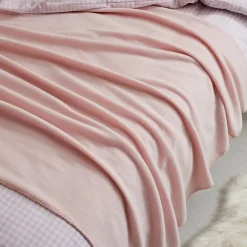 Plaid polaire cocooning rose L.170 x l.120 cm