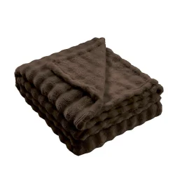 Plaid polaire doux et chaux Noisette 150x180 cm SILBURY HILL