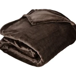 Plaid polaire 150x200 cm microvelours 100% Polyester 280g/m2 VELVET marron ebene
